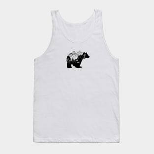 Bear with mountains and forest Tank Top